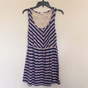 Fit & Flare stripe lace dress